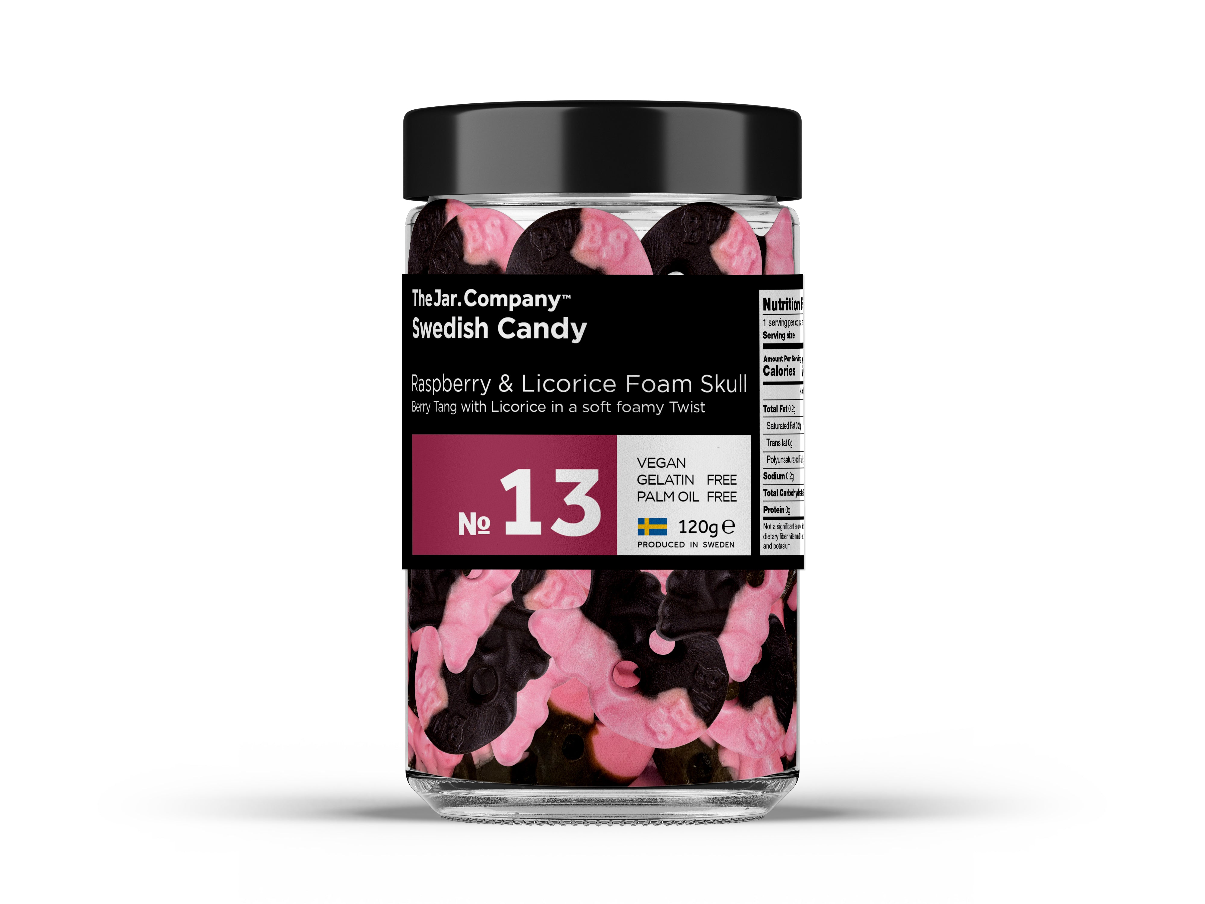 TheJar.Company | Swedish Candy - №13 - Raspberry Licorice Foam Skull